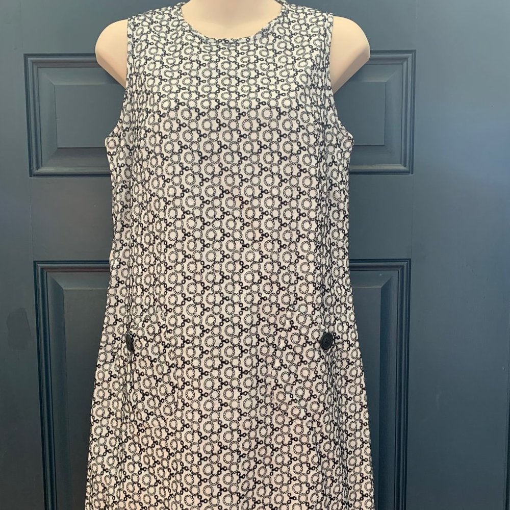 Ann Taylor Loft  Black and White Sheath Dress